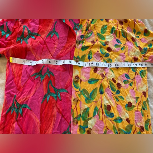 Farm Rio | Women’s Garden Mix Body Shirt flowy loose short sleeve button down S - Picture 8 of 10